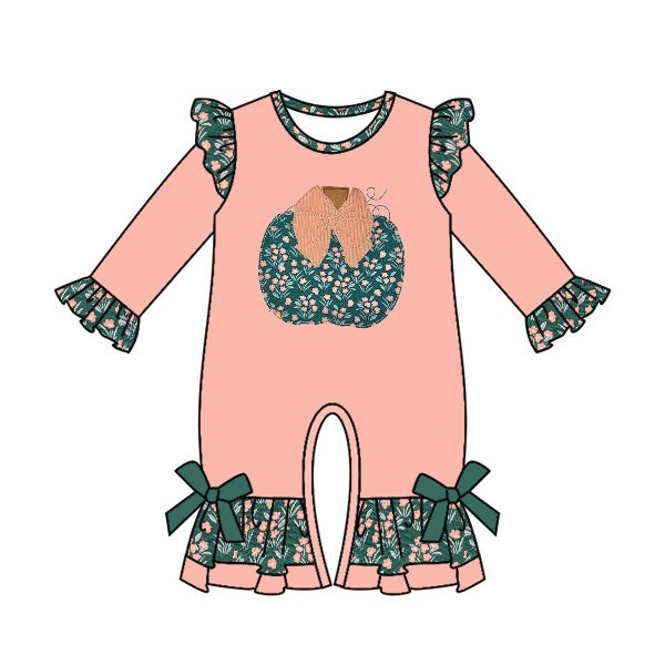 LR0365 western long sleeve halloween pumpkin girl romper 20230525 preorder