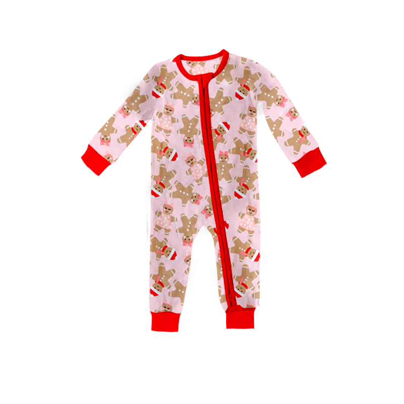 LR0369 western long sleeve gingerbread girl romper 20230526 preorder