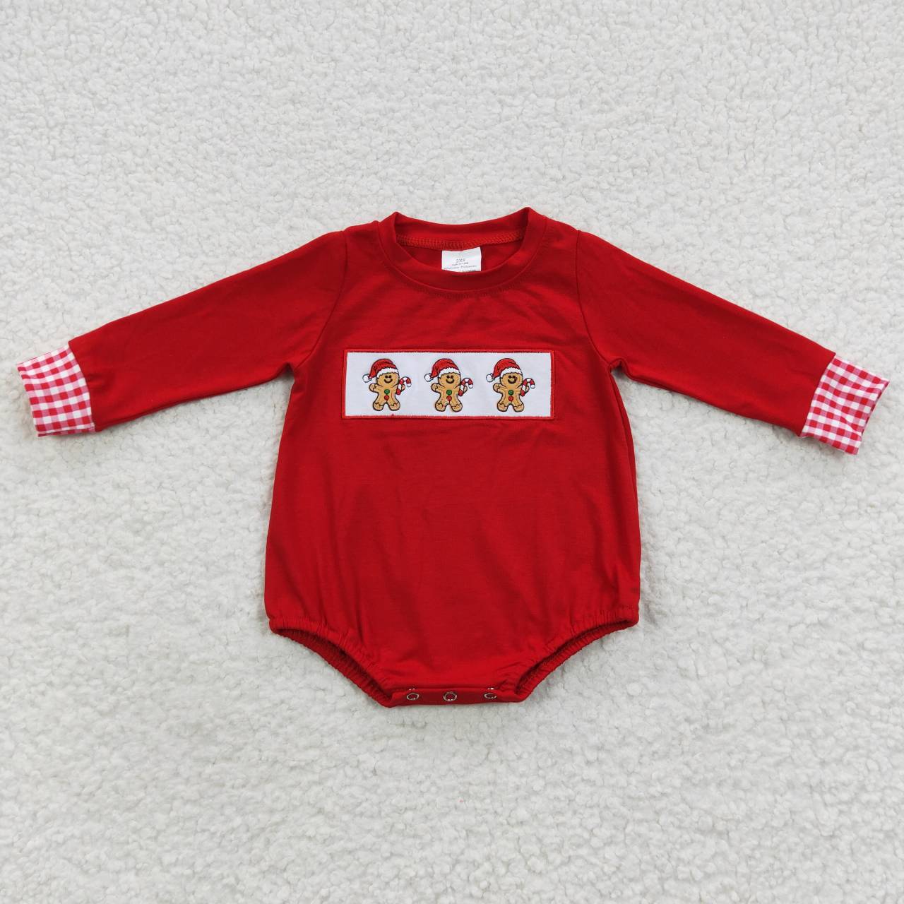 LR0394 western gingersnap Embroidery christmas long sleeve girl boy romper 20230719 RTS