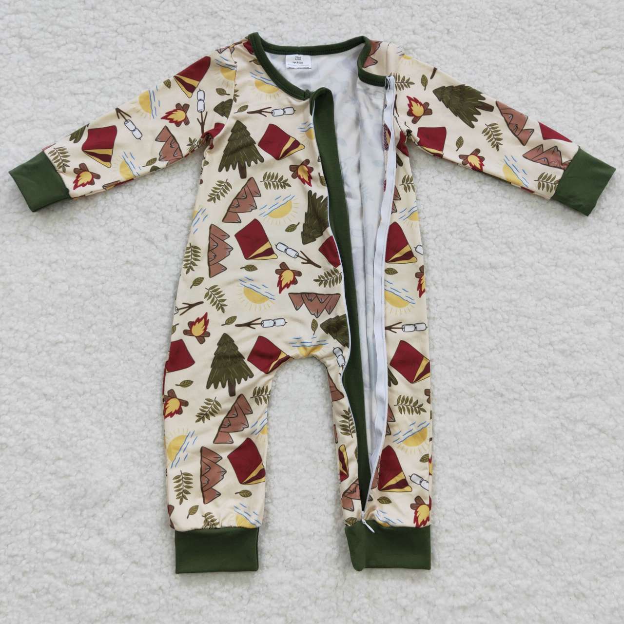 LR0398 fire Christmas tree cartoon long sleeve children girl boy romper 20230720 RTS