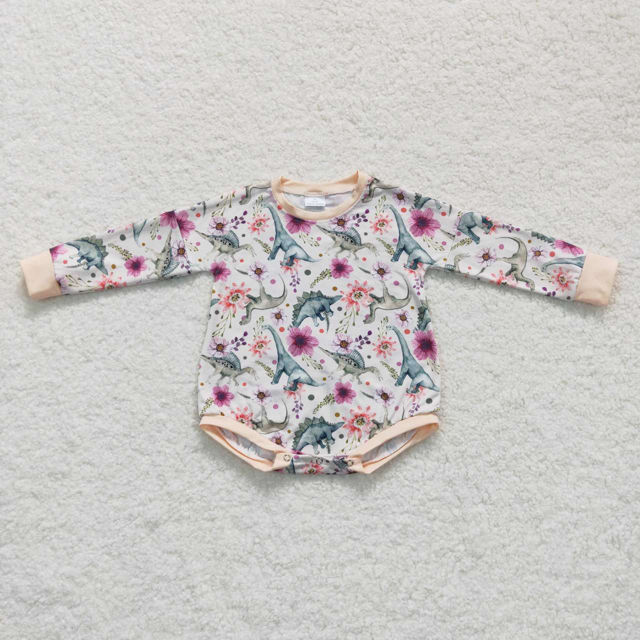 LR0436 RTS dinosaur flower long sleeve zip boy romper 20230904