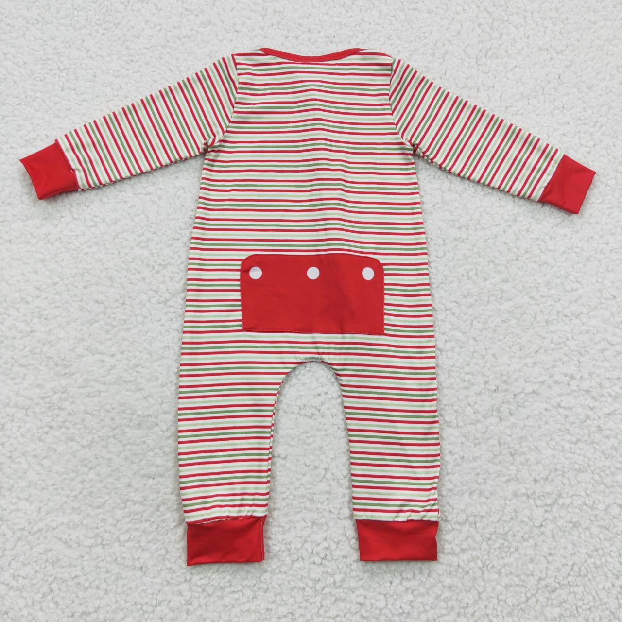 LR0442 Christmas Santa stripe long sleeve boy bubble romper RTS 202300804