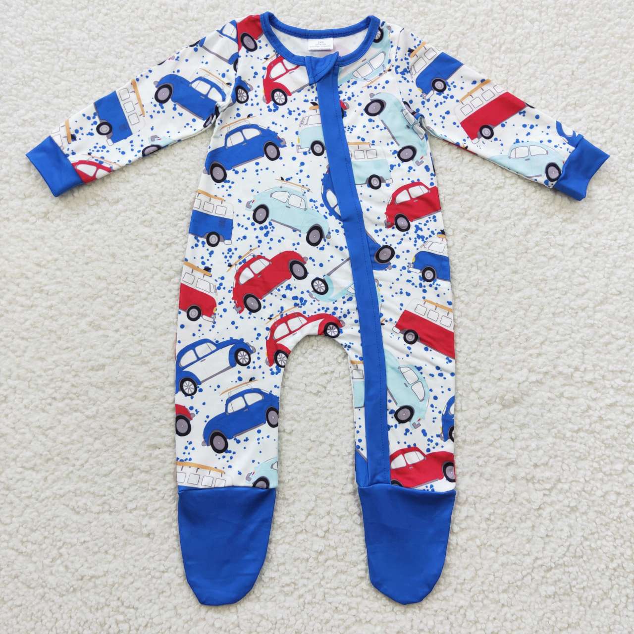 LR0444 RTS car long sleeve boy romper 20230708
