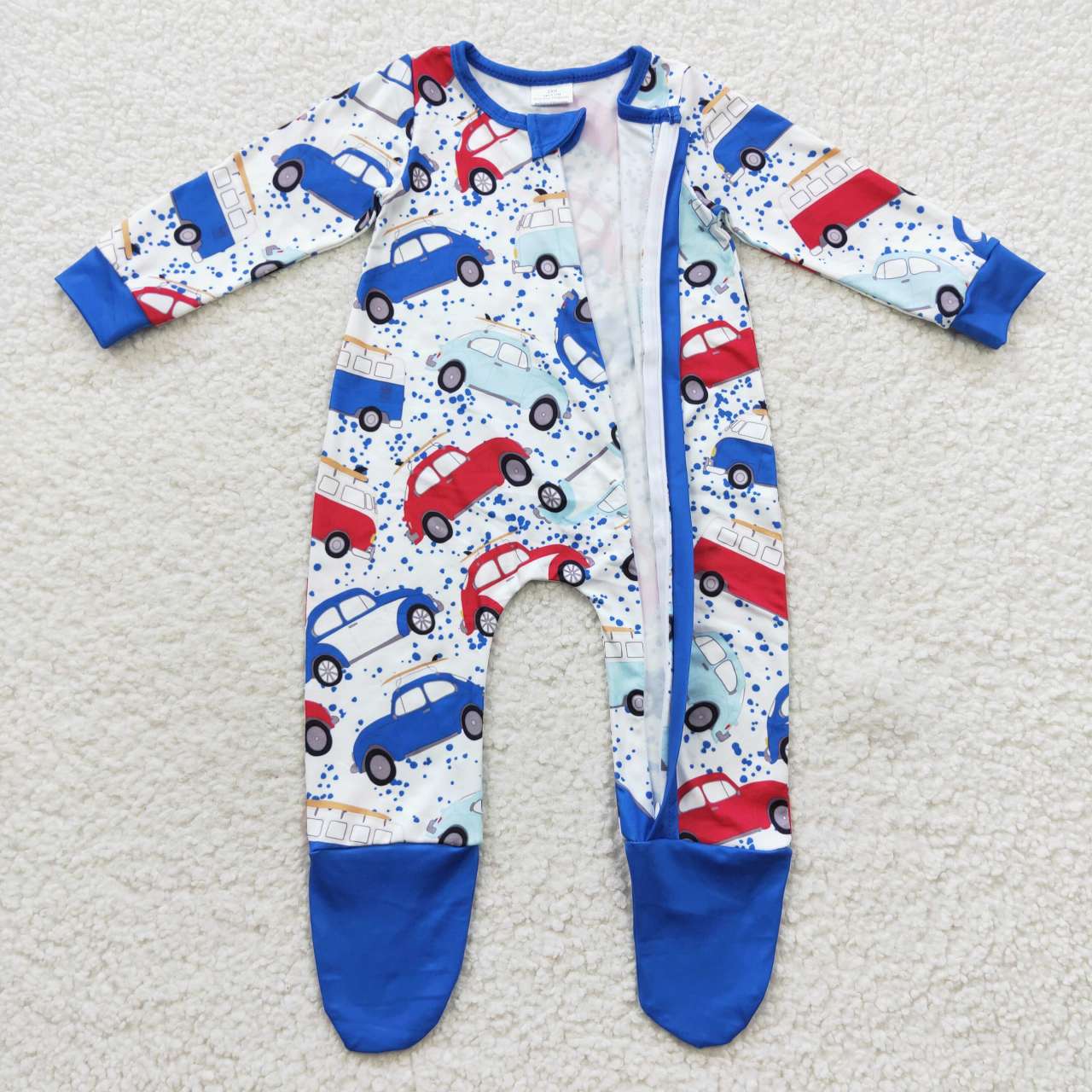 LR0444 RTS car long sleeve boy romper 20230708
