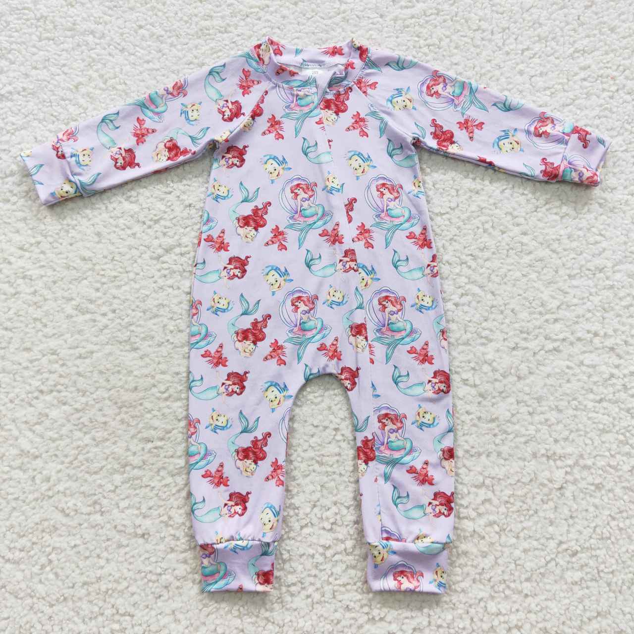 LR0459 Princess mermaid zip up long sleeve girl romper 20230804 RTS