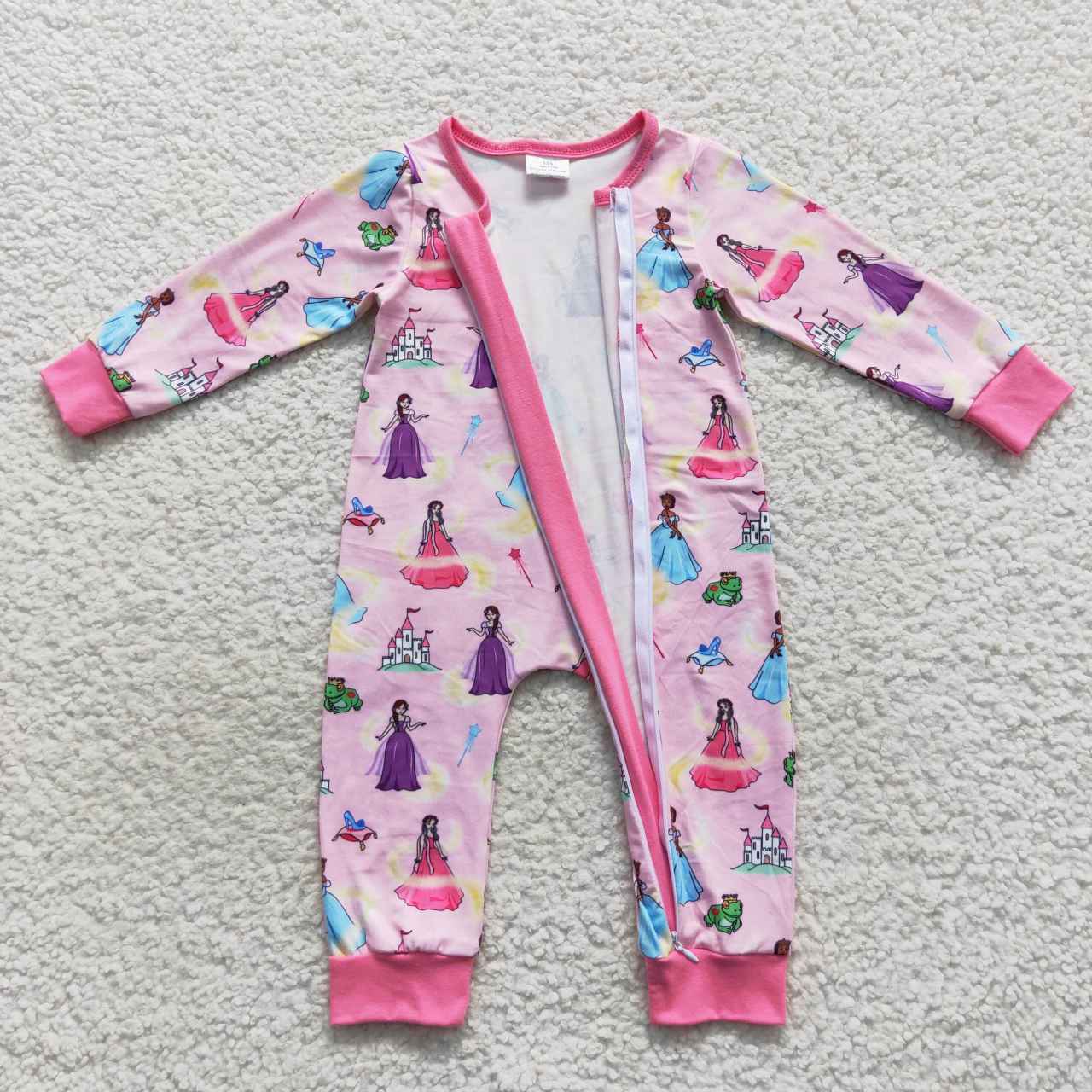 LR0468 princess western zip up long sleeve girl romper 20230824 RTS
