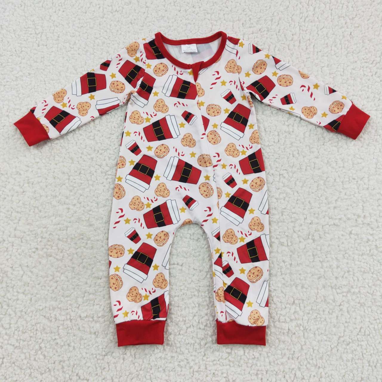 LR0491 cookies drinks red western long sleeve summer girl boy romper 20230727 RTS