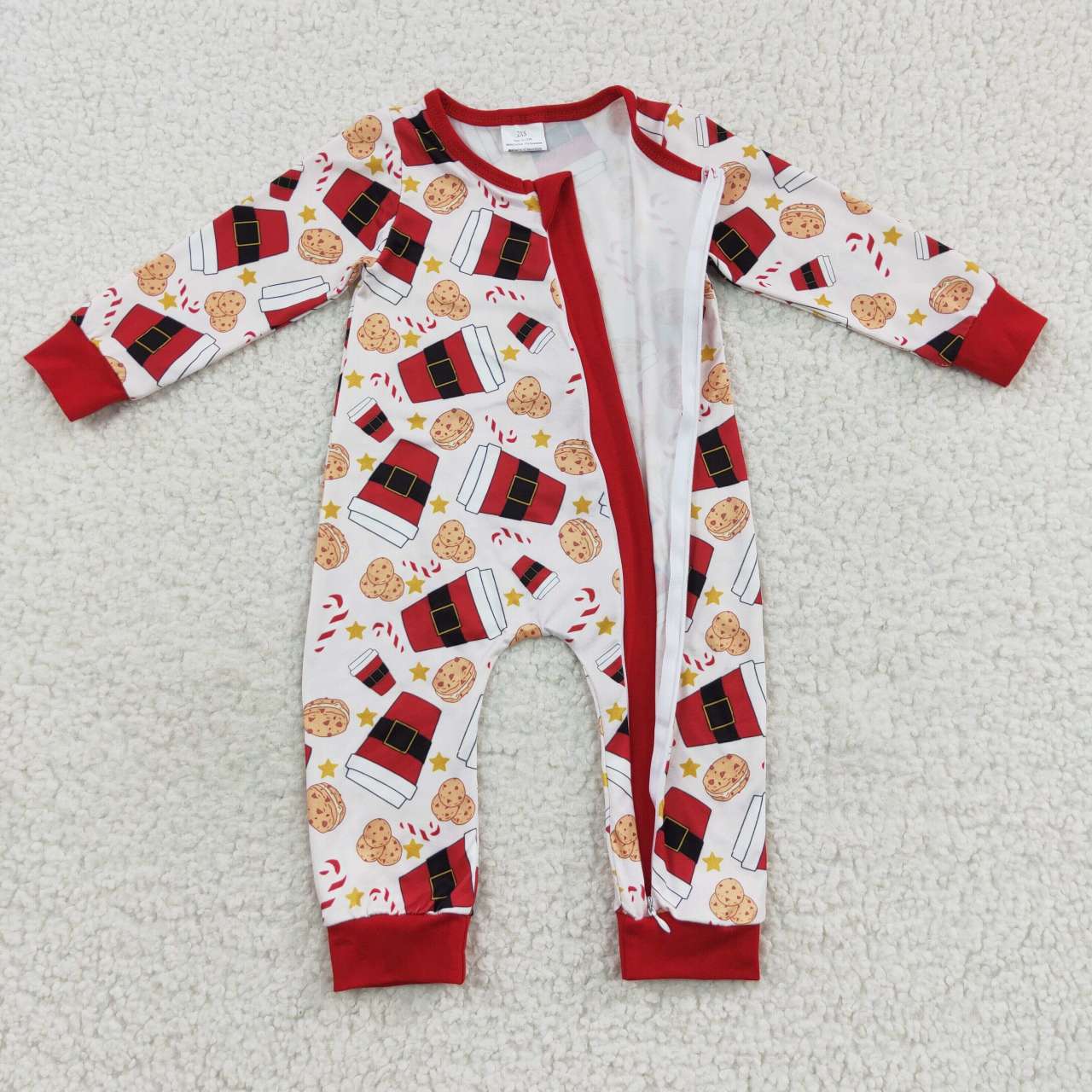 LR0491 cookies drinks red western long sleeve summer girl boy romper 20230727 RTS