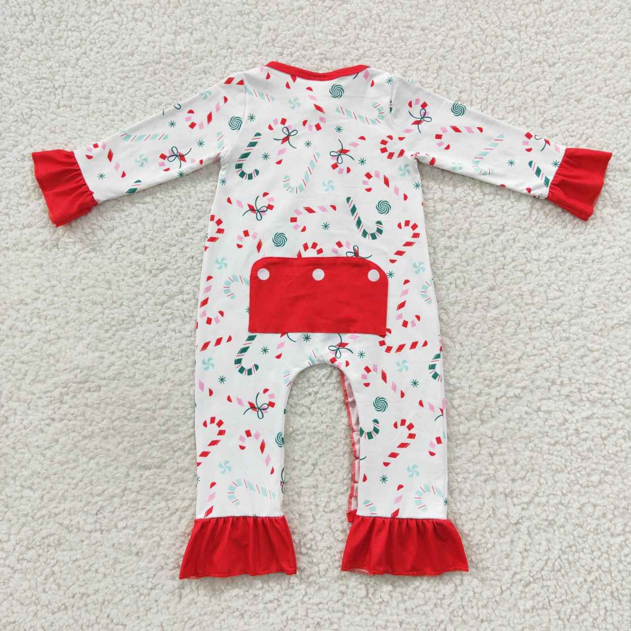 LR1842 RTS Christmas Cane western long sleeve sgirl boys romper 202410 RTS