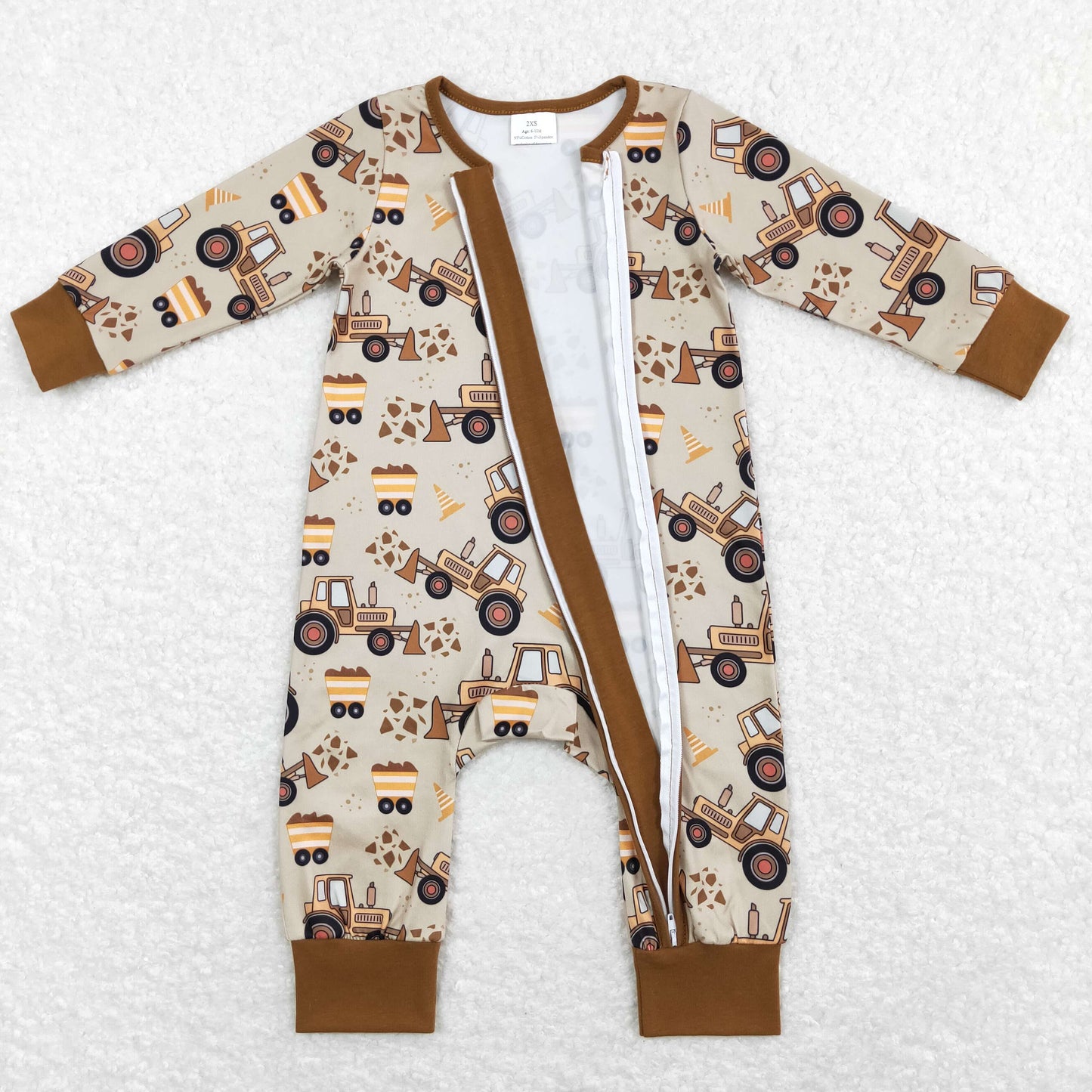 LR0508 excavator boy western long sleeve boy romper 20231204 RTS