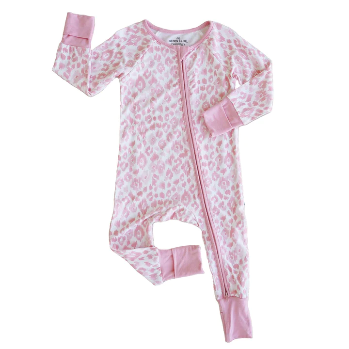 LR0520 preorder zip up pink leopard long sleeve green girl romper 20230708
