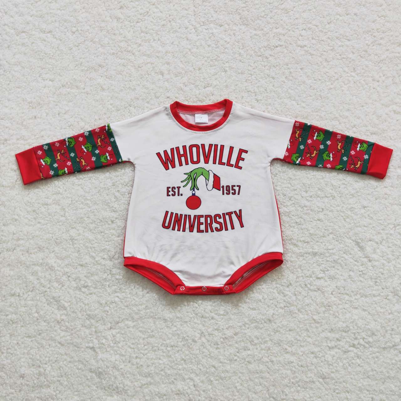 LR0539 RTS western Christmasgrinch girl long sleeve boy girl romper 20230828