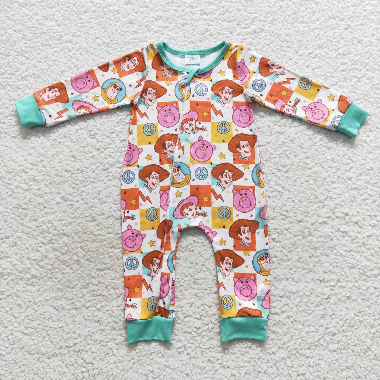 LR0558 story toy western zip up long sleeve girl romper 20230913 RTS