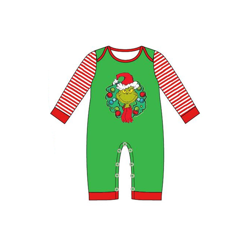 LR0579 long sleeve Christmas grin girl romper RTS 20231026