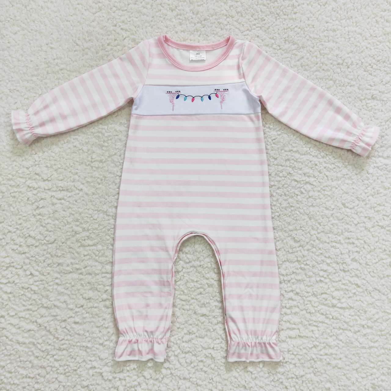 LR0582 long sleeve Christmas lights girl romper 20231004 RTS