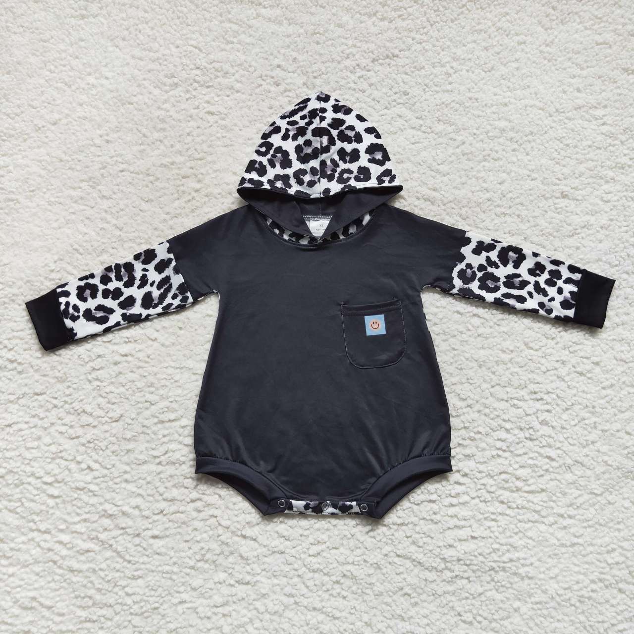 LR0594 cow hoodies boy leopard romper 20230925 RTS