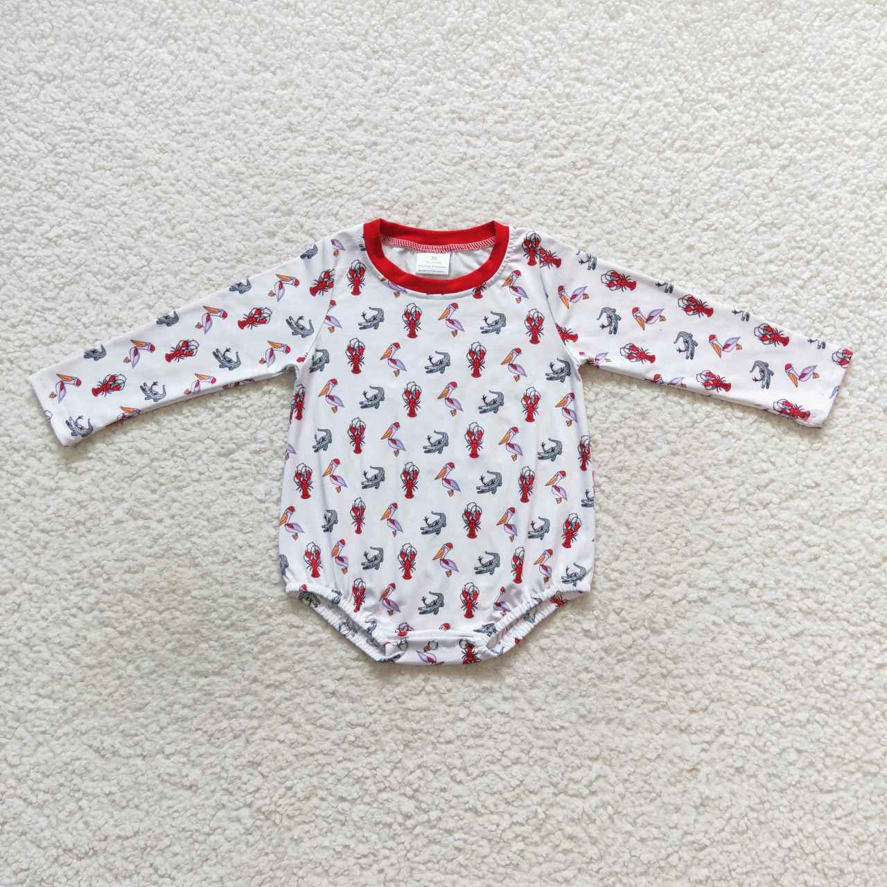 LR0610 RTS cray fish long sleeve boy romper 20230920