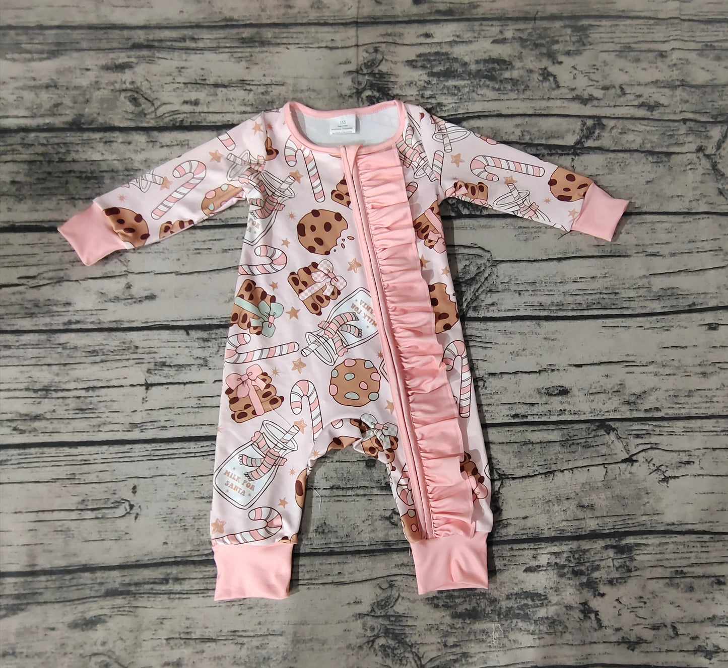 LR0630 RTS western cow long sleeve blue zip girl romper 20231010
