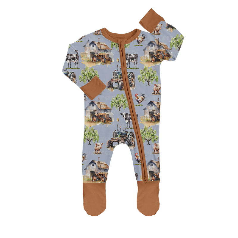 LR0632 long sleeve farm cow girl romper RTS 20231103