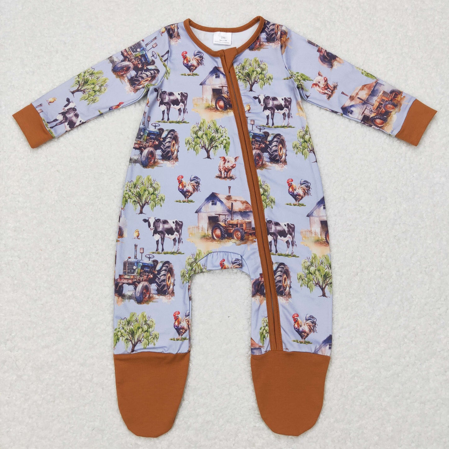 LR0632 long sleeve farm cow girl romper RTS 20231103