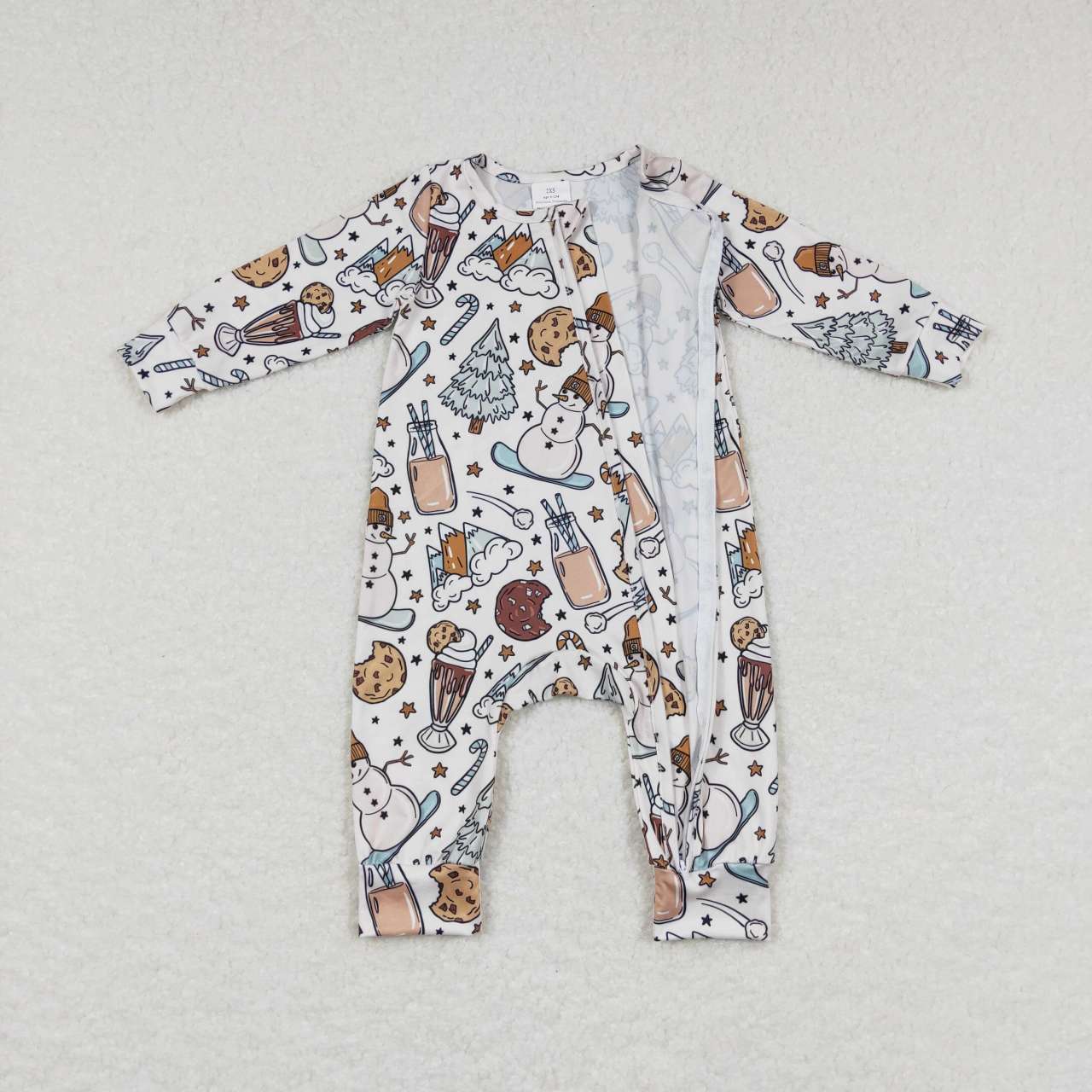 LR0651 RTS Christmas tree snow man long sleeve green girl romper 20231018
