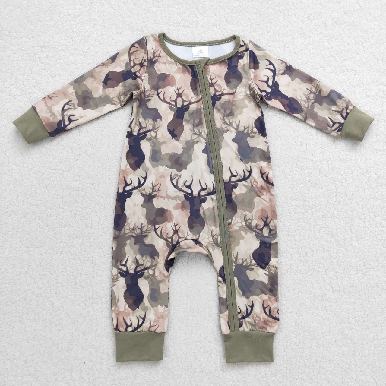 LR0662 RTS Christmas deer camo long sleeve boy romper ( Free shipping order $100+