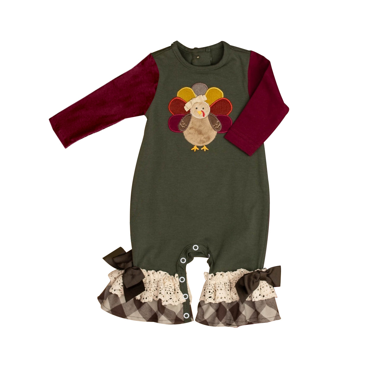 GLP0750 western long sleeve turkey thanksgiving girl outfit 20231010
