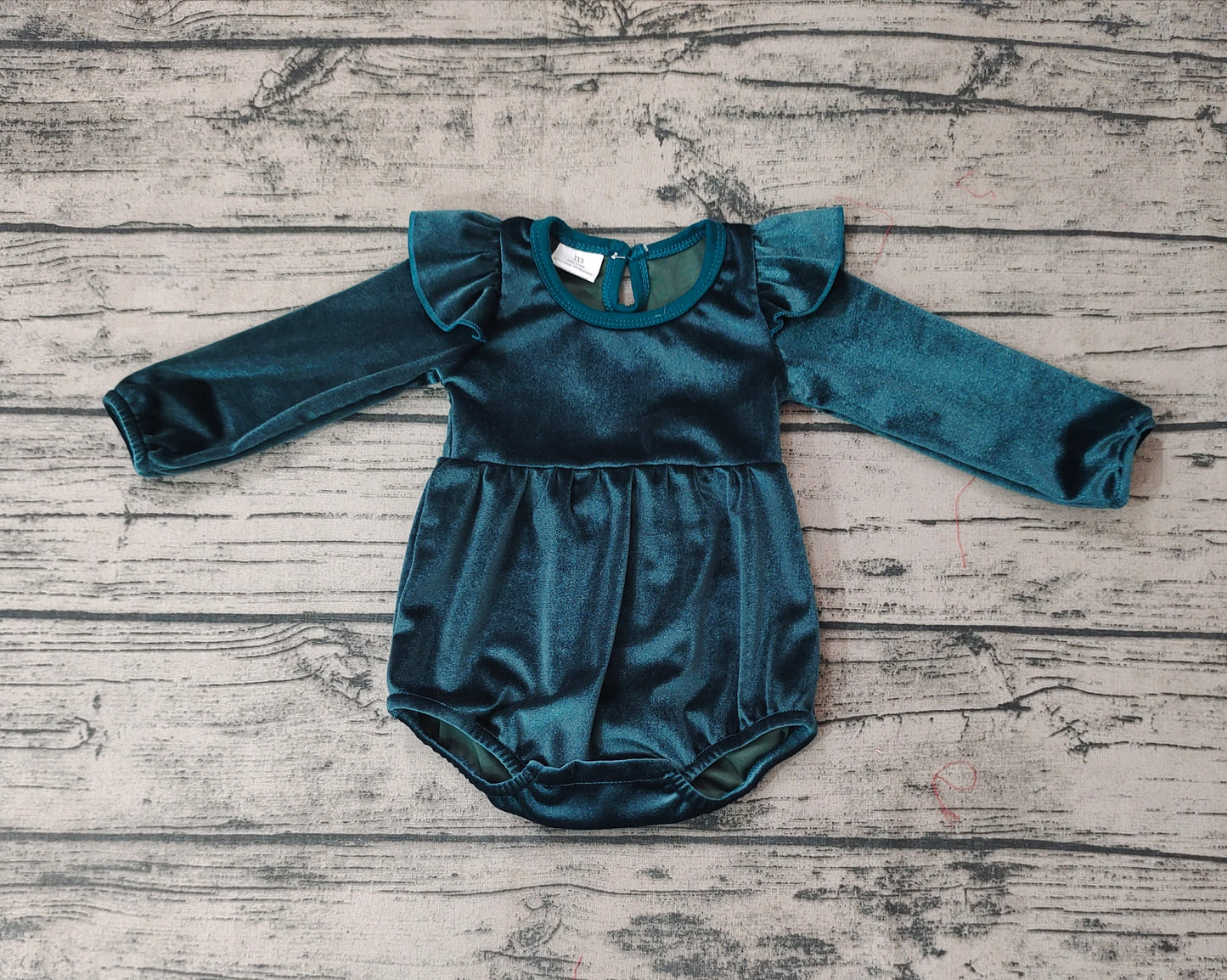 LR0685 RTS velvet grey long sleeve kids girl romper 20231024