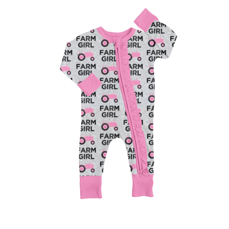 LR0687 RTS farm girl long sleeve girl zipper romper 20231102