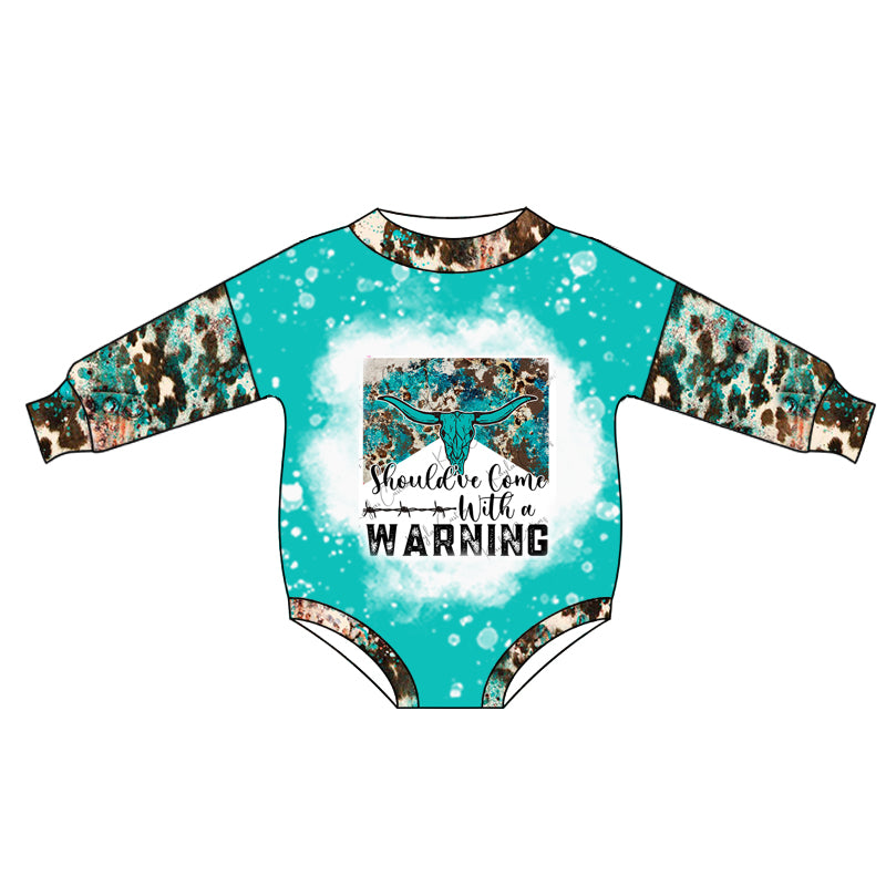 LR0695 preorder warning green long sleeve boy romper 20230902