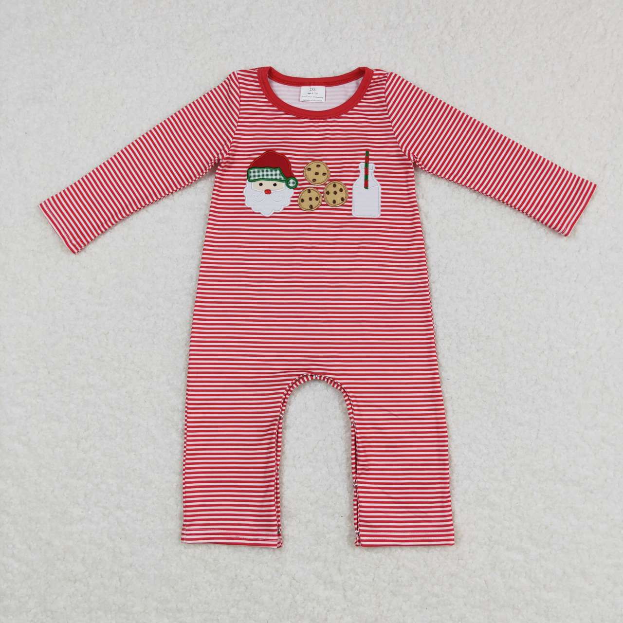 LR0708 rts RTS Christmas santa long sleeve zip up girl romper 20231016
