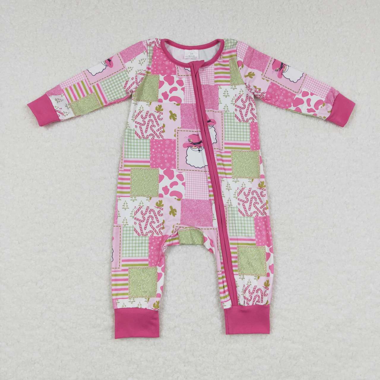LR0722 RTS Christmas santa zip long sleeve girl romper 20231018