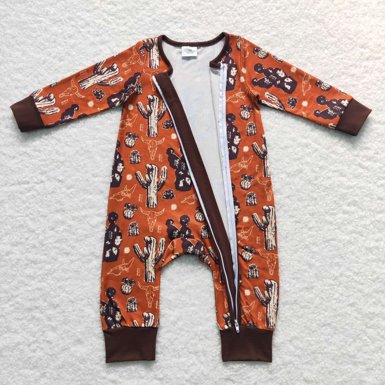 LR0726 RTS western cuctas zip long sleeve boy romper 20231014