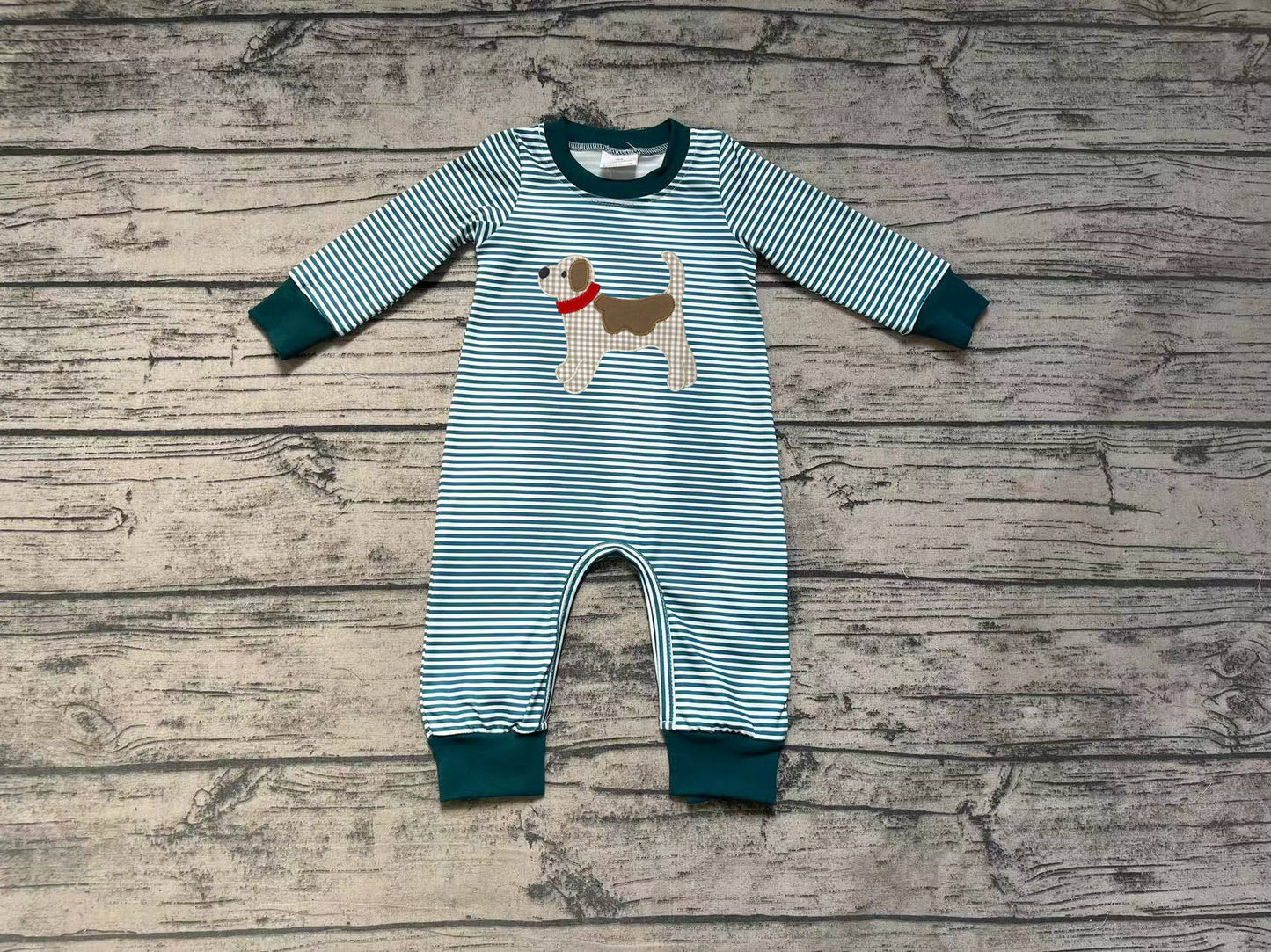 LR0727 RTS dog embroidery long sleeve girl romper 20231103