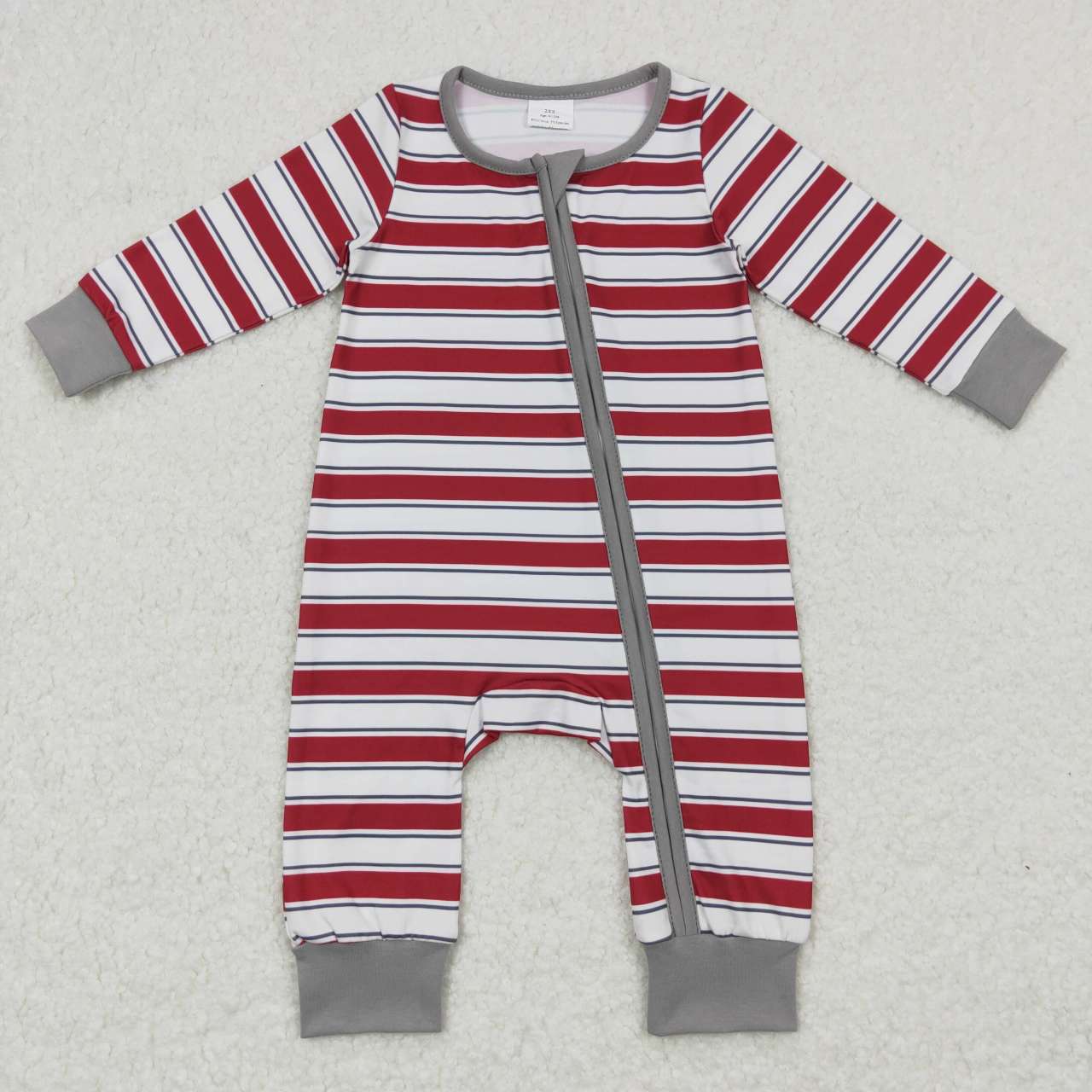 LR0748 RTS western stripe zip up long sleeve kids boy girl romper 20231024