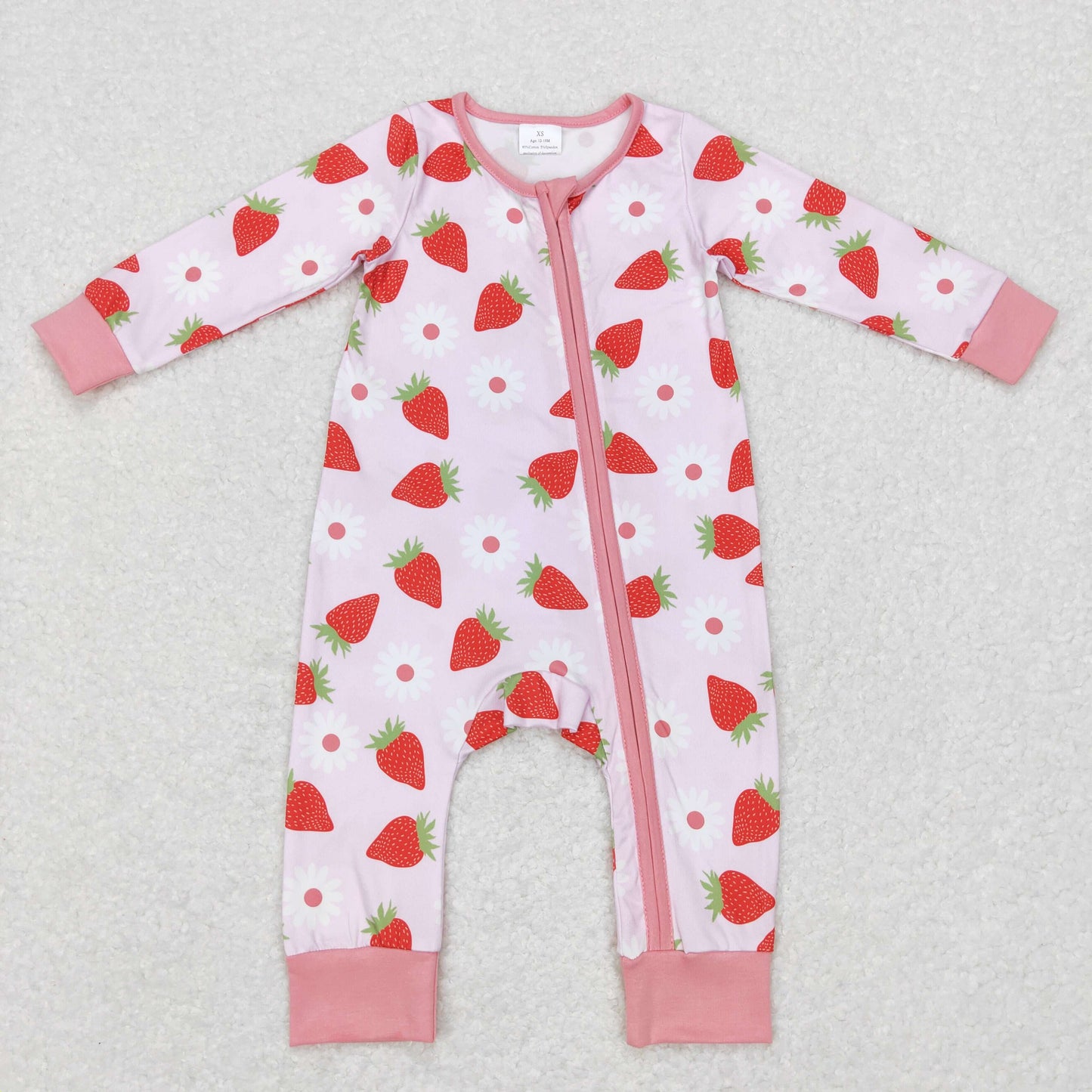 LR0795 RTS strawberry long sleeve pink girl romper 2023101111