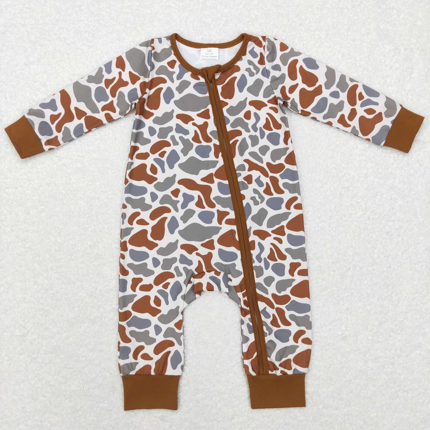 LR0818 western camo zip up long sleeve boy romper 20231130 RTS