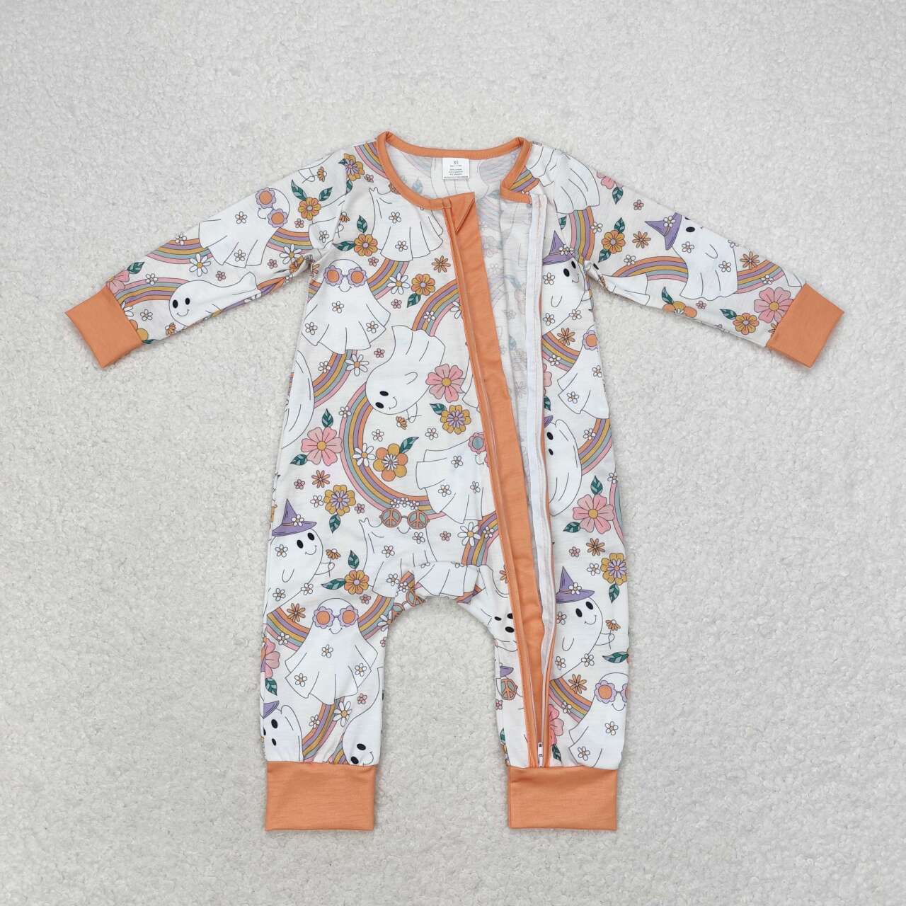 LR0980 Halloween pumpkin flower girl romper 202406 RTS