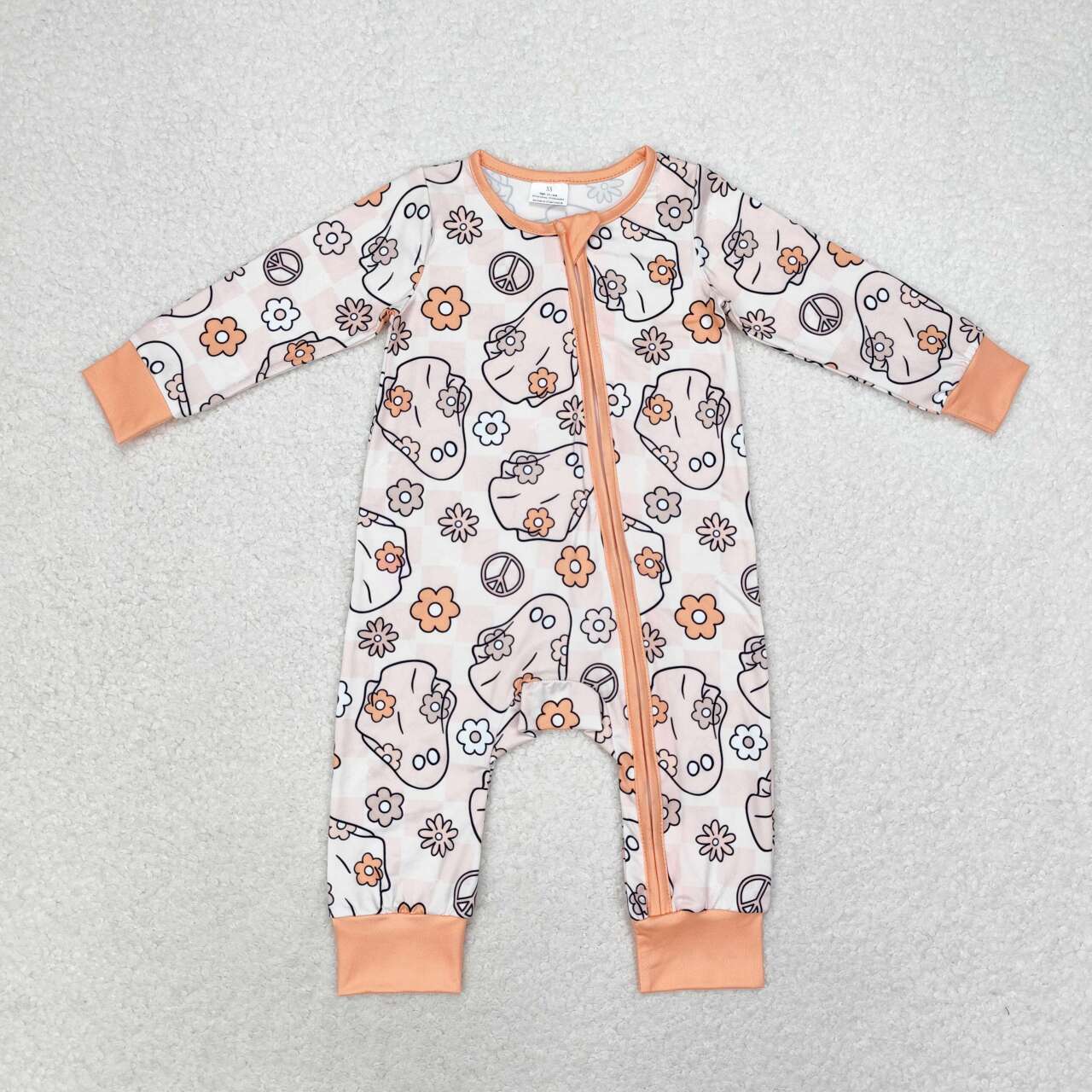 LR0981 Halloween boo flower girl romper 202406 RTS