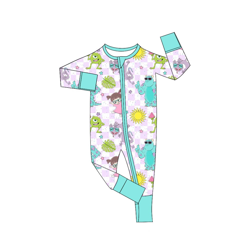 LR0988 monster friends girl romper 202405 preorder