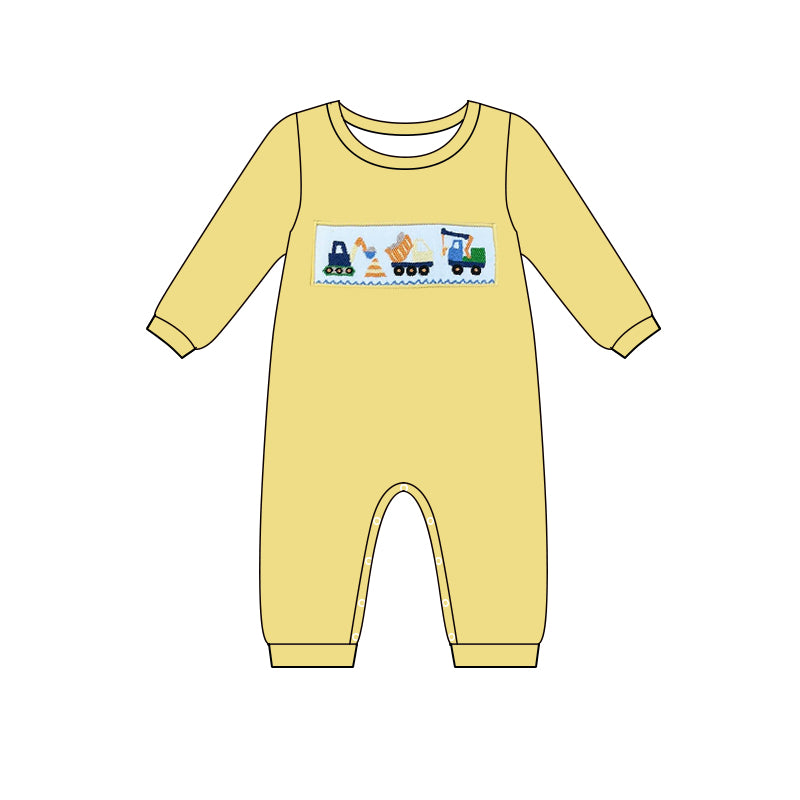 LR0995 tractor digger boy romper 202405 preorder