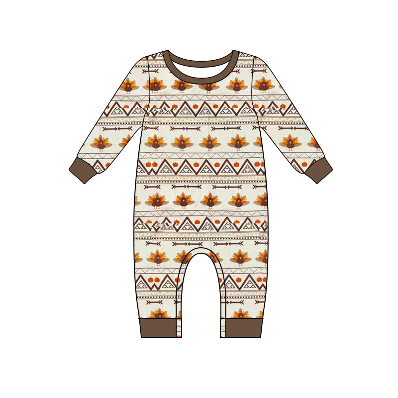 LR1011 turkey thanksgiving boy romper 202405 preorder(