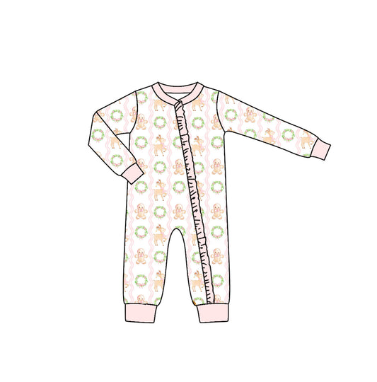 LR1013 Christmas deer gingerbread girl romper 202405 preorder