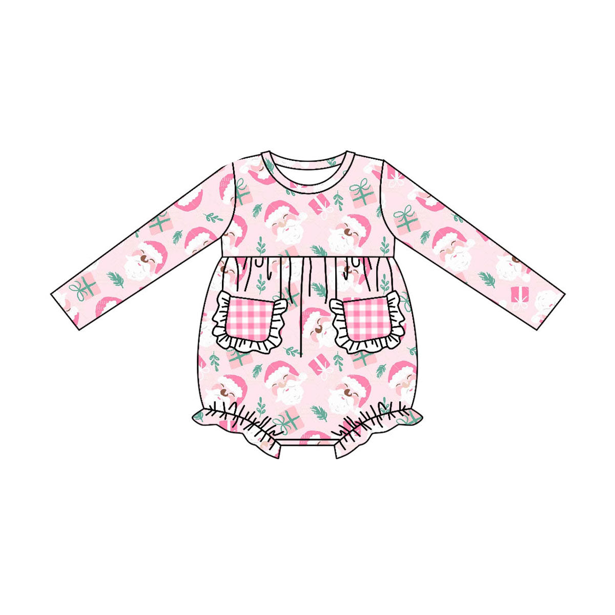 LR1019 Christmas tree girl romper 202405 preorder