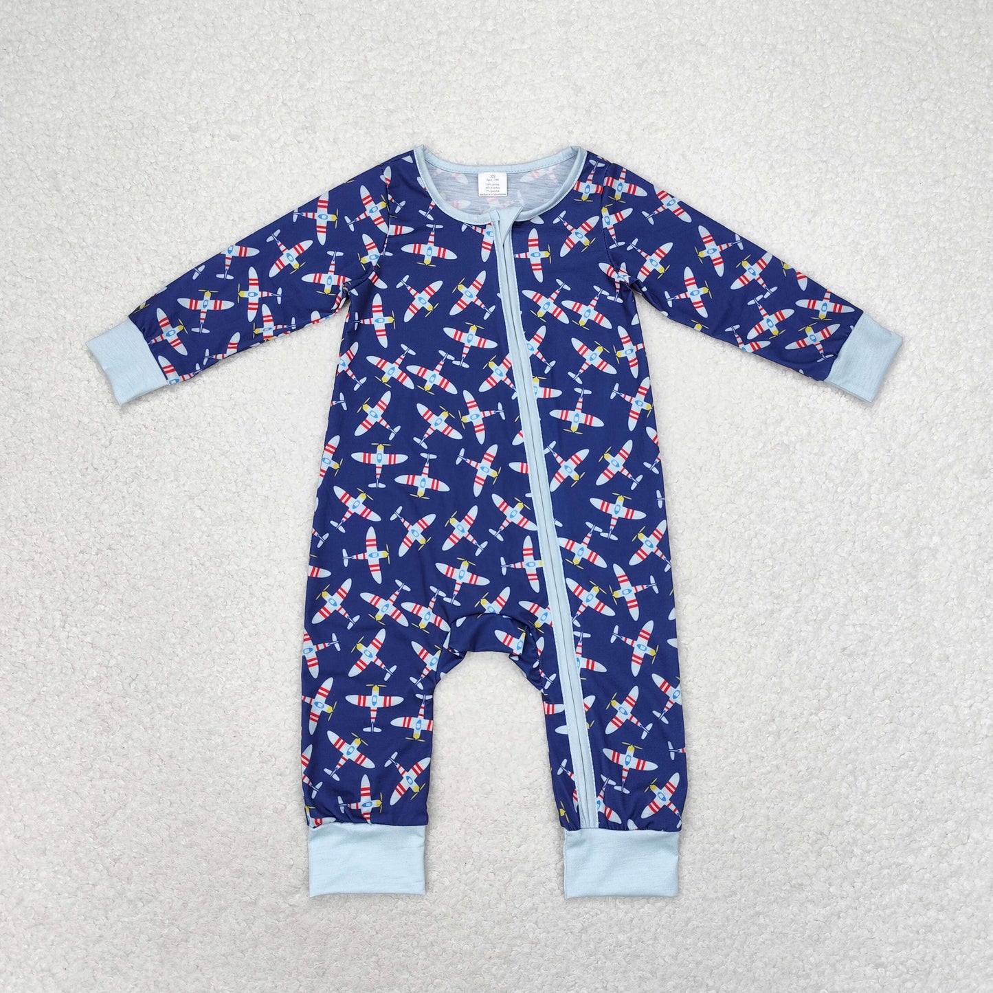 LR1024 Bamboo plane boy romper 202406 RTS