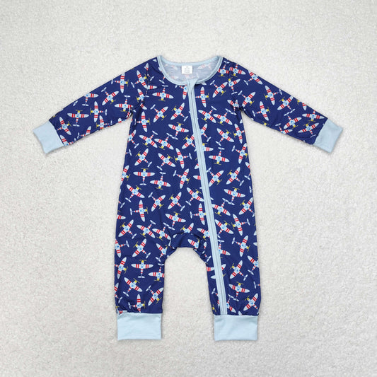 LR1024 Bamboo plane boy romper 202406 RTS