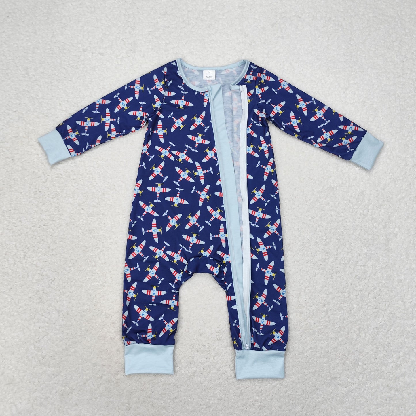 LR1024 Bamboo plane boy romper 202406 RTS