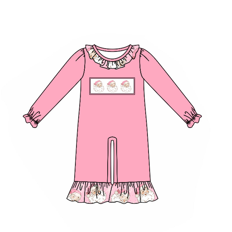 LR1051 Christmas santa western girl kids romper 202405 preorder