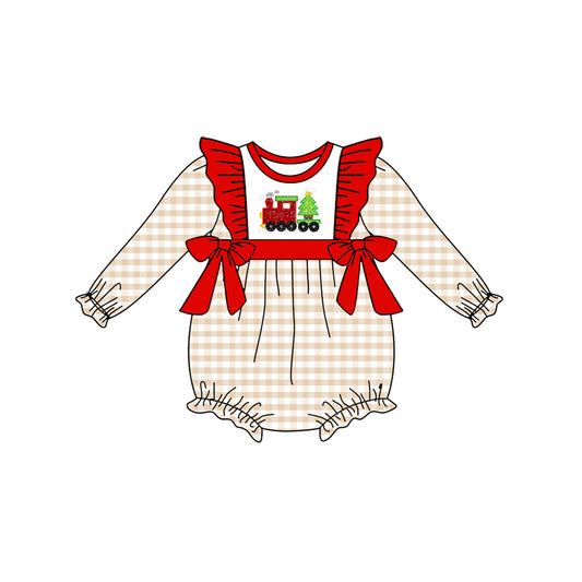LR1086 Christmas train girl romper 202405 preorder
