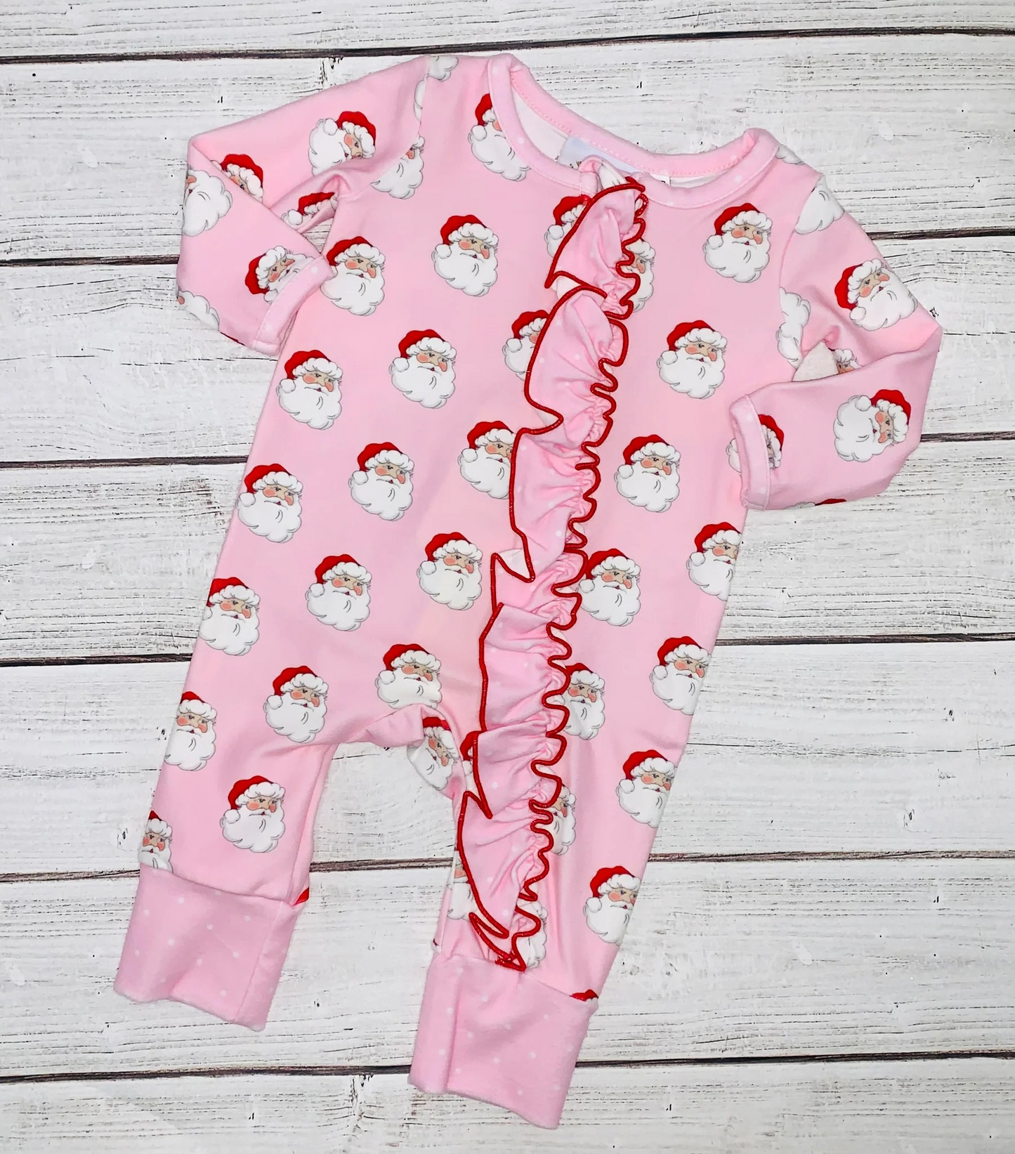 CUSTOM MOQ3 LR1099 Christmas santa girl romper 202405